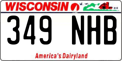 WI license plate 349NHB