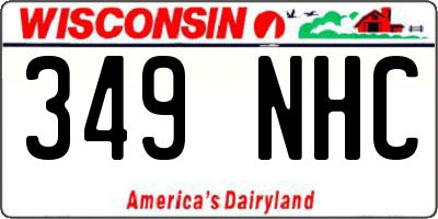 WI license plate 349NHC