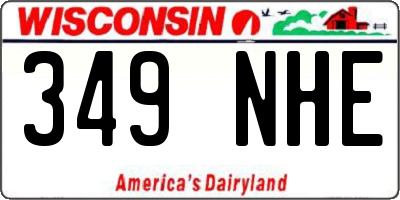 WI license plate 349NHE