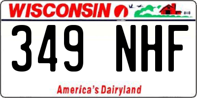 WI license plate 349NHF