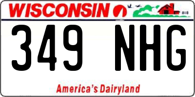 WI license plate 349NHG