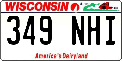 WI license plate 349NHI