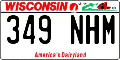WI license plate 349NHM