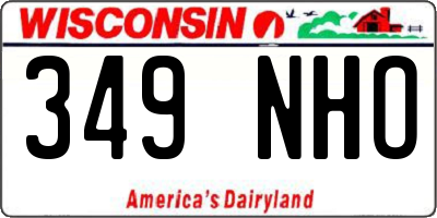 WI license plate 349NHO