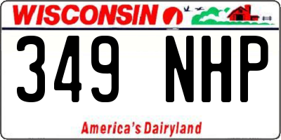 WI license plate 349NHP