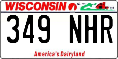 WI license plate 349NHR