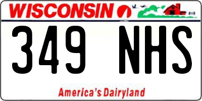 WI license plate 349NHS