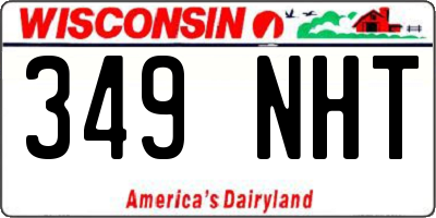 WI license plate 349NHT