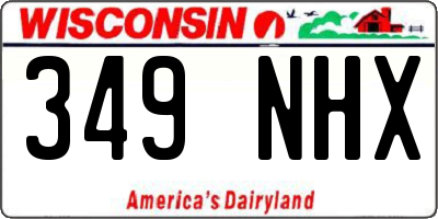 WI license plate 349NHX