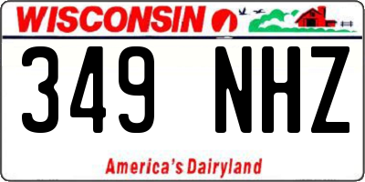 WI license plate 349NHZ