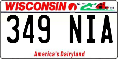 WI license plate 349NIA
