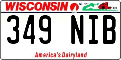 WI license plate 349NIB