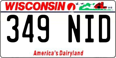 WI license plate 349NID