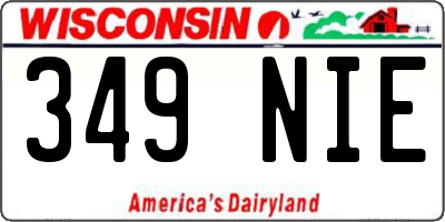 WI license plate 349NIE