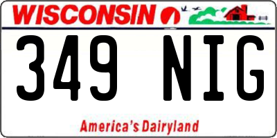 WI license plate 349NIG