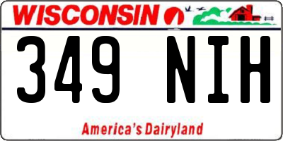 WI license plate 349NIH