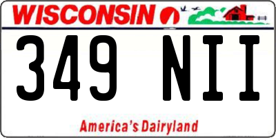 WI license plate 349NII