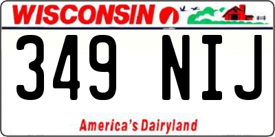 WI license plate 349NIJ