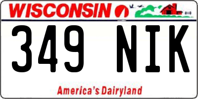 WI license plate 349NIK