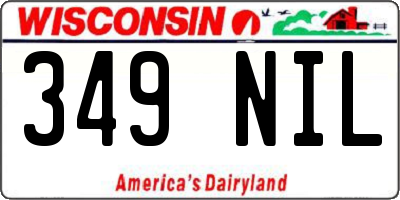 WI license plate 349NIL