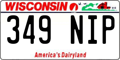 WI license plate 349NIP
