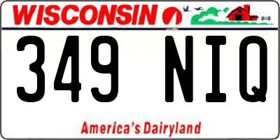 WI license plate 349NIQ