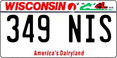 WI license plate 349NIS