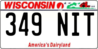 WI license plate 349NIT
