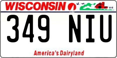 WI license plate 349NIU
