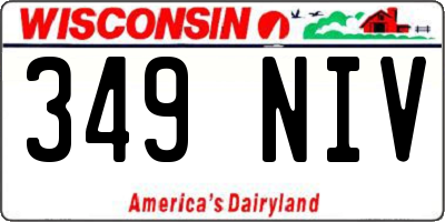 WI license plate 349NIV