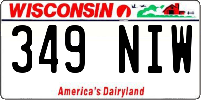 WI license plate 349NIW