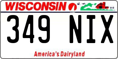 WI license plate 349NIX