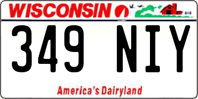 WI license plate 349NIY