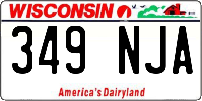 WI license plate 349NJA