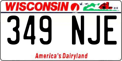 WI license plate 349NJE
