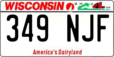 WI license plate 349NJF