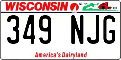 WI license plate 349NJG