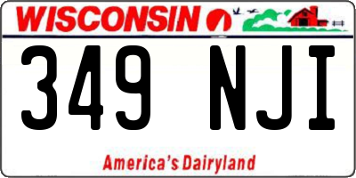 WI license plate 349NJI
