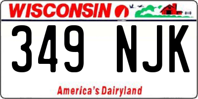 WI license plate 349NJK