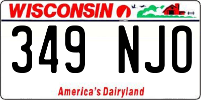 WI license plate 349NJO