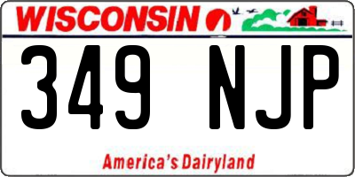 WI license plate 349NJP