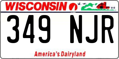 WI license plate 349NJR