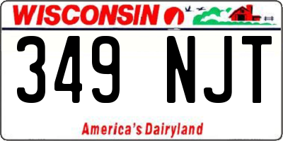 WI license plate 349NJT