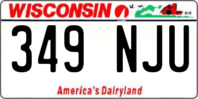 WI license plate 349NJU