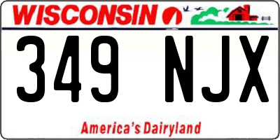WI license plate 349NJX