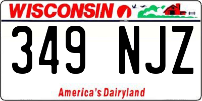 WI license plate 349NJZ