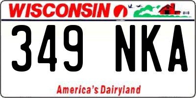 WI license plate 349NKA