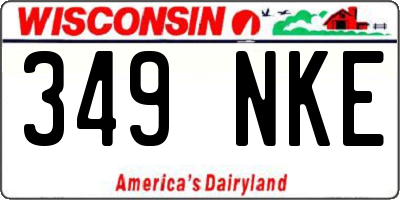 WI license plate 349NKE