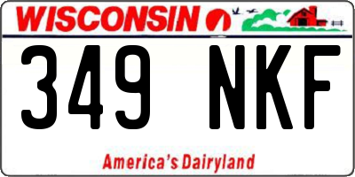 WI license plate 349NKF