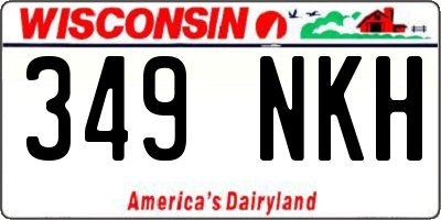 WI license plate 349NKH